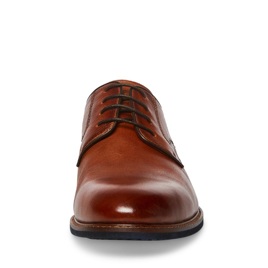 Brown Steve Madden Bannon Leather Men's Derby Shoes | PH 319216OU